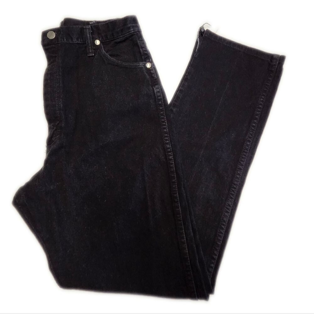 Wrangler 100% Cotton Rigid Denim Black Straight Leg Jeans 15x32